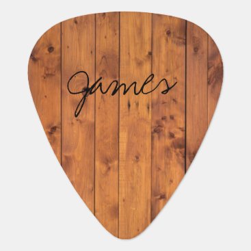 Rustic Wood Name Guitar Pick