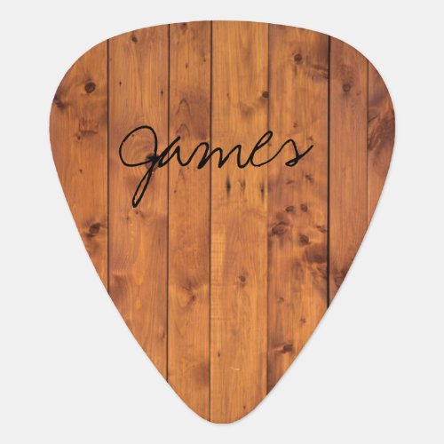 Rustic Wood Name Guitar Pick