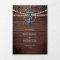 Rustic Wood Navy Blue Anchor QR Code Wedding