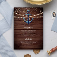 Rustic Wood Navy Blue Anchor Wedding Details