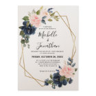 Rustic Wood Navy Blue Blush Pink Geometric Wedding