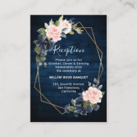 Rustic Wood Navy Blush Geometric Wedding Reception