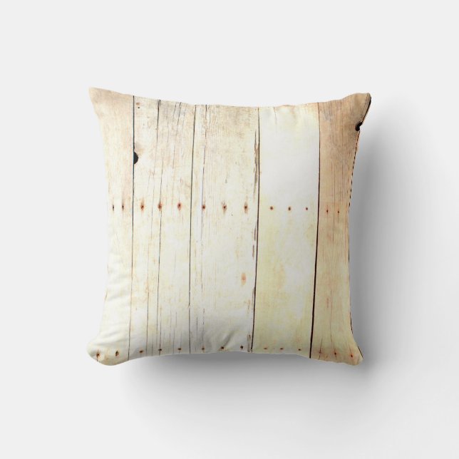 Rustic Wood Old Barn Board Barnwood Paneling Throw Pillow (Front)