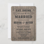 Rustic Wood Old Western Wedding Invitations at Zazzle