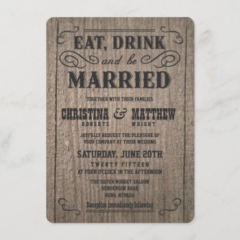 Rustic Wood Old Western Wedding Invitations by weddingtrendy at Zazzle