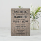 Rustic Wood Old Western Wedding Invitations (Standing Front)