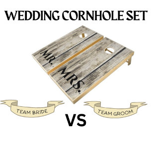 Rustic Wood Outdoor Wedding Mr Mrs Cornhole Set