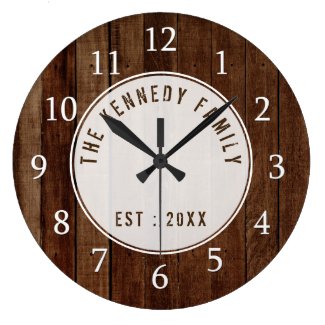 Rustic  Wood Pallet Family Name Square Wall Clock