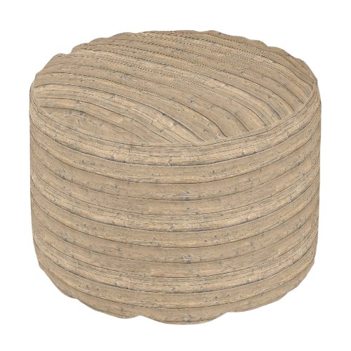 Rustic Wood Panels Effect Pouf