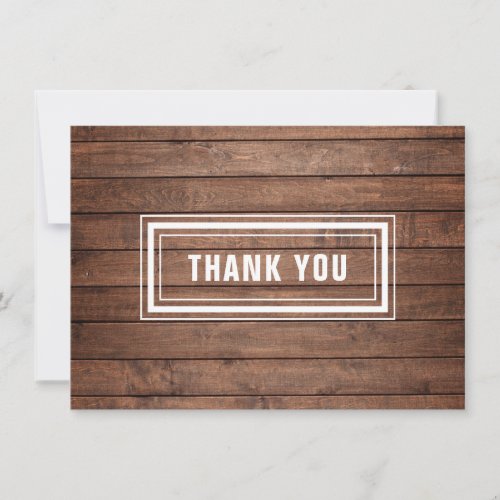 Rustic Wood Panels Simple Modern Thank You Card