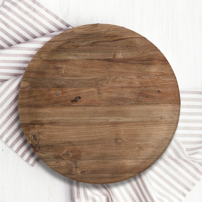 Rustic Wood Party Paper Plates (Creator Uploaded)
