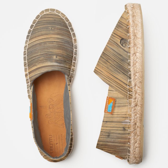 Rustic Wood Pattern Espadrilles (Side)