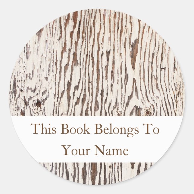 Rustic Wood Pattern Library Bookplate (Front)