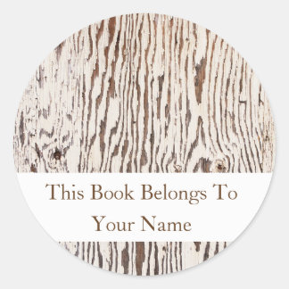 Rustic Wood Pattern Library Bookplate