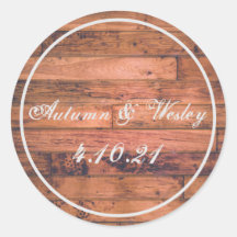 Rustic Wood Personalize Name Date