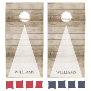 Rustic Wood Personalized Cornhole Set