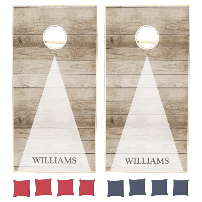 Rustic Wood Personalized Cornhole Set (Set)