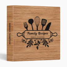 Rustic Wood Personalized Favorite Family Recipes