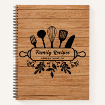Rustic Wood Personalized Favorite Family Recipes