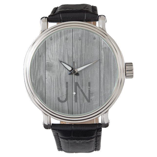 Rustic Wood Personalized Men's Watch (Front)