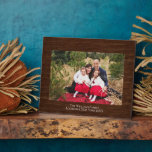 Rustic Wood Personalized Name Photo 8x10 Plaque<br><div class="desc">A beautiful way to display your family photo in the home, office, or to give as a gift. This Rustic design features a faux wood background and is customized with your photo and personalized with your family name, location and year. Of course, you can personalize the text to say anything...</div>