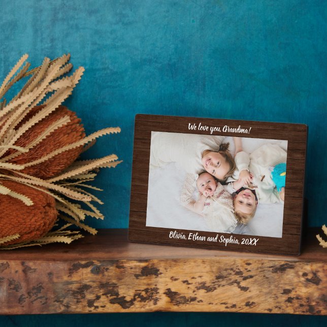 Rustic Wood Personalized Name Photo Plaque (Creator Uploaded)