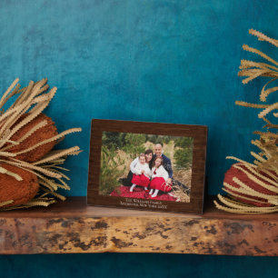 Rustic Wood Personalized Name Photo Plaque
