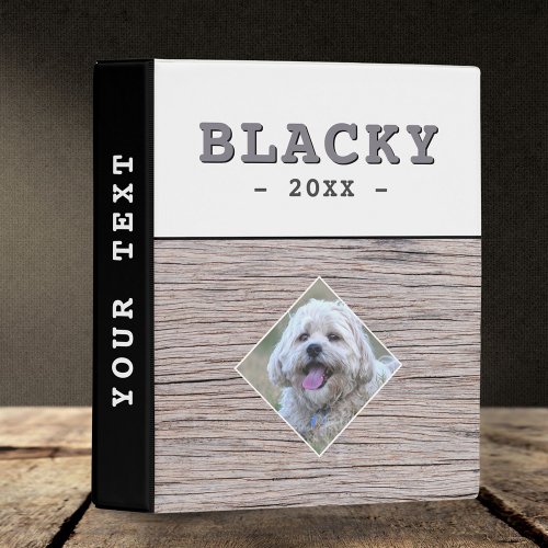 Rustic Wood Pet Dog Keepsake Photo Album Mini Binder