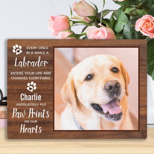 Rustic Wood Pet Dog Labrador Retriever Memorial Plaque