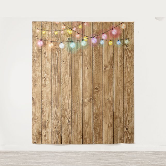 Rustic Wood Photo Backdrop Tapestry (Front)