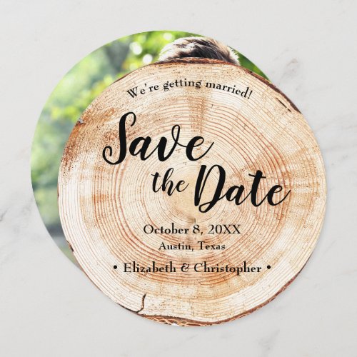 Rustic wood Photo country wedding save the date Invitation