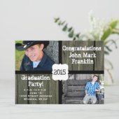 Rustic Wood Photo Graduation Announcement (Standing Front)
