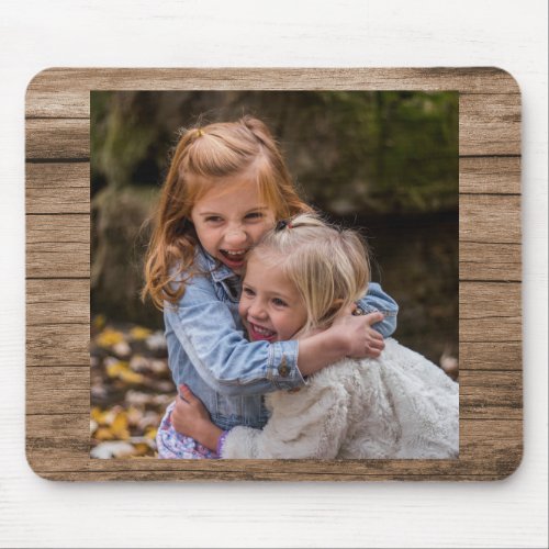 Rustic Wood Photo Mouse Pad