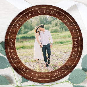 Rustic Wood Photo Return Address Label