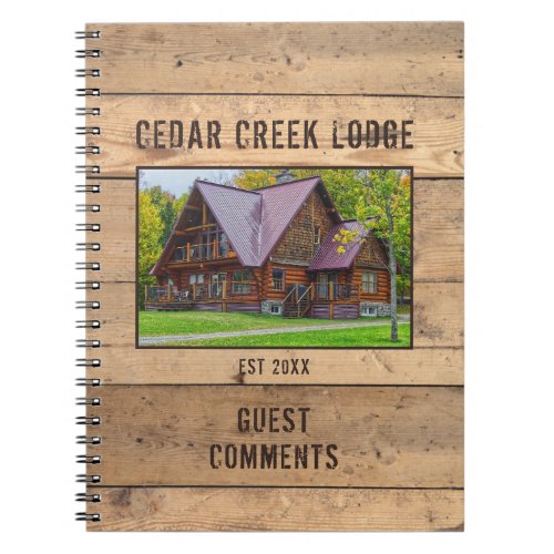 Rustic Wood Photo Vacation Rental Guest Book