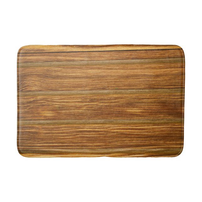 Rustic Wood Plank Bath Mat – Natural & Absorbent (Front)