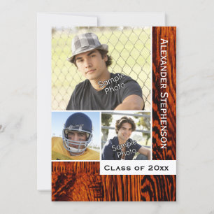 Rustic Wood Plank Graduation Invitation