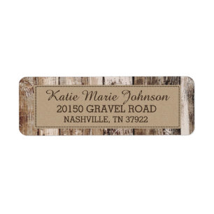 Rustic Wood Planks Country Western Wedding Label