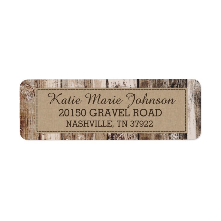 Rustic Wood Planks Country Western Wedding Label Zazzle