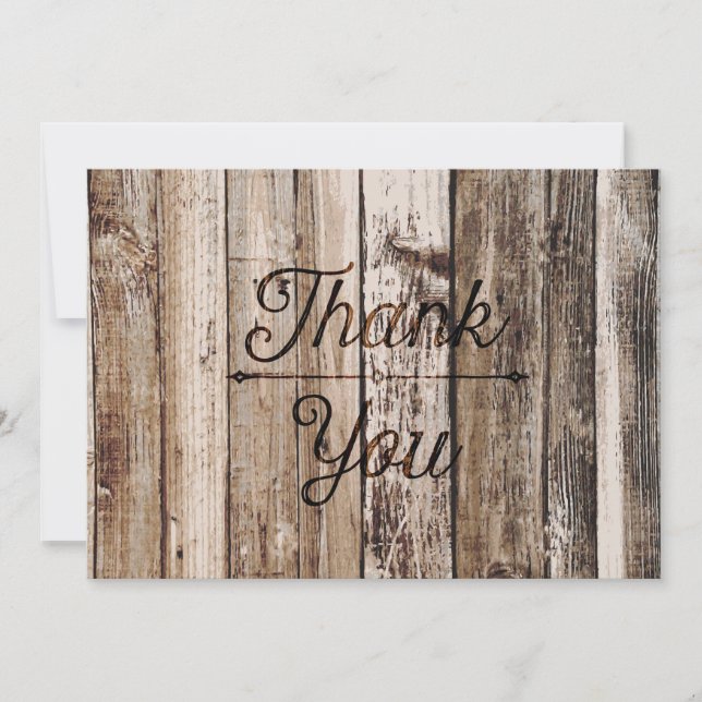 Rustic Wood Planks Thank You (Front)