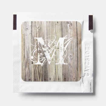 Rustic Wood Planks With Shabby Chic Monogram Hand Sanitizer Packet by ICandiPhoto at Zazzle