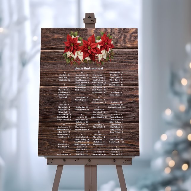 Rustic Wood Poinsettia Floral Christmas Wedding    Foam Board (Creator Uploaded)