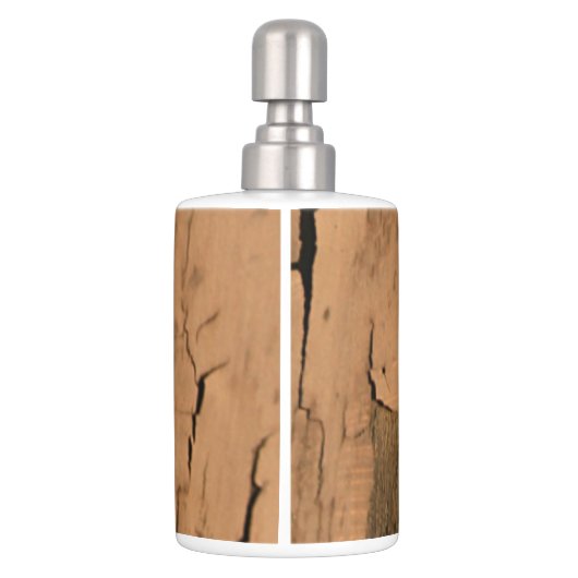 Rustic Wood | Primitive Weathered Old Paint Soap Dispenser & Toothbrush Holder (Back)