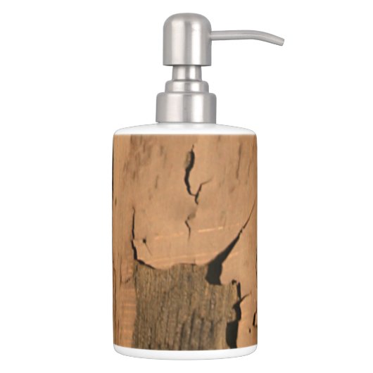 Rustic Wood | Primitive Weathered Old Paint Soap Dispenser & Toothbrush Holder (Right)
