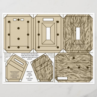 Rustic Wood Print Frame Pin Ornament 2x3" photo