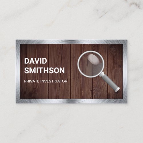 Rustic Wood Private Detective Investigator Business Card