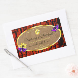 Rustic Wood Product Labels Purple Butterflies Logo