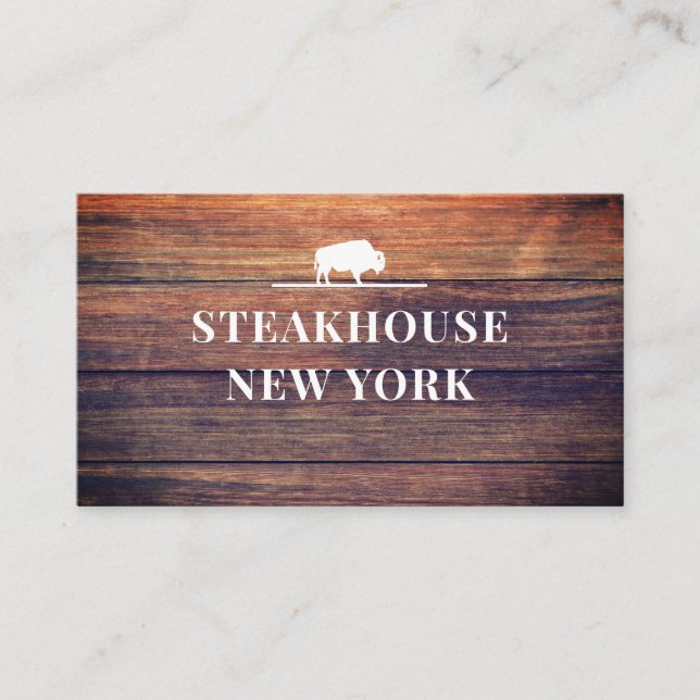 Rustic/wood Professional Business Card (Front)