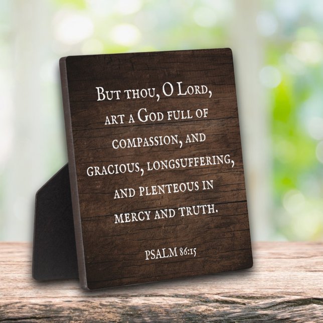 Rustic Wood Psalm 86:15 Scripture Verse  Plaque (Creator Uploaded)