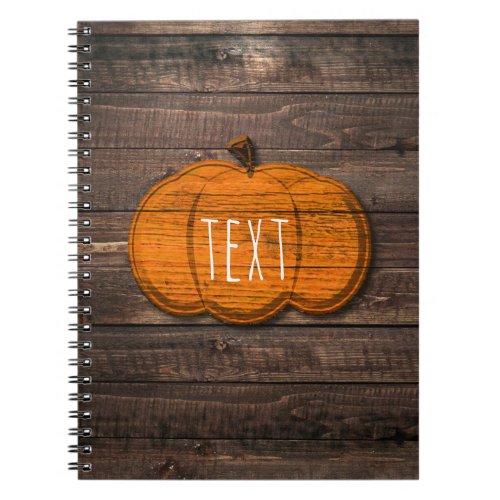 Rustic Wood Pumpkin Country Halloween Fall Autumn Notebook